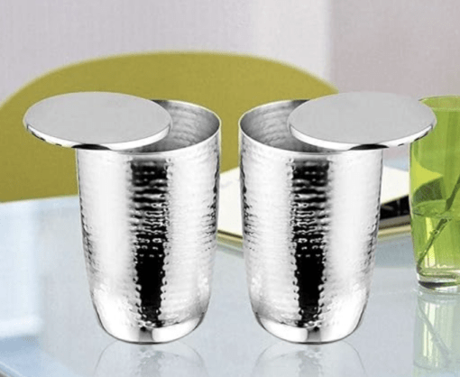Shri & Sam Stainless Steel Impression Glass with Lid